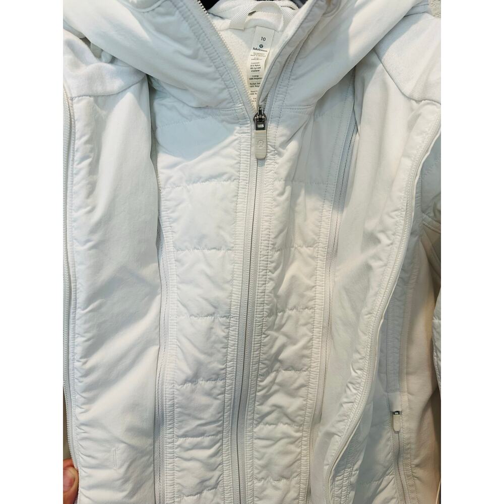 Lululemon Extra Mile Jacket White Removable Hood Insulated Winter Coat 10 - Picture 4 of 12
